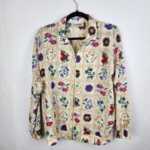 Vintage Teddi Floral Windbreaker Medium retro cottagecore 90s